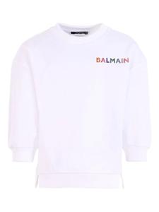 Толстовка Balmain Kids, украшенная стразами, белый