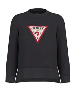 Черный свитер с треугольным узором Guess, черный