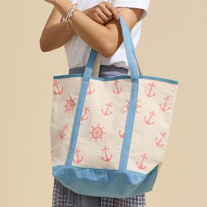 Якорь колесо принтованная сумка-тоут FASHNZFAB, светло-голубой