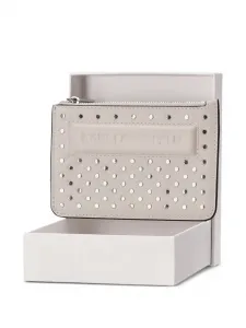 Кошелек на молнии с украшением в виде заклепок Karl Lagerfeld, бежевый