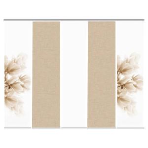 Раздвижная штора Home Wohnideen Kessi, ткань - 60 х 245 см - песочный - набор из 5 шт.