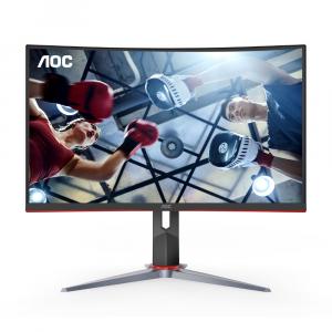Монитор игровой изогнутый AOC CQ27G2X, 27", 2560 x 1440, 180 Гц, VA, черный/красный