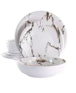 Набор столовых приборов Silvana из меламина, 12 предметов, сервиз на 4 персоны Elama, white