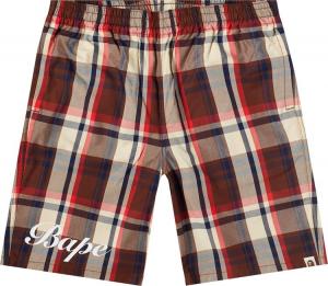 Шорты BAPE Check Shorts 'Red', красный