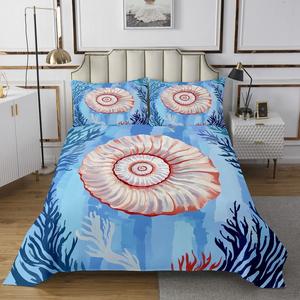 Erosebridal Комплект постельного белья Coastal с морской тематикой и водяными рисунками, Orange Blue