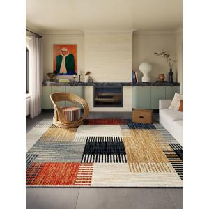 Dajiang Ковер 180х250 см для гостиной в стиле Vintage Bauhaus, waterproof, stain-resistant, без скручивания краев