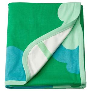 Одеяло Ikea Grönfink, зеленый, голубой, белый, 80x100 см