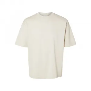 Футболка с коротким рукавом Selected Oscar Relax Fit, бежевый