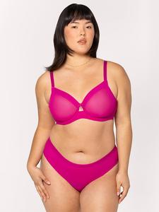 Трусики-Слипы из прозрачной сетки с высоким вырезом Curvy Couture, glamberry