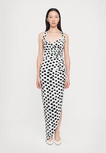 Платье Norma Kamali CAYLA SIDE DRAPE GOWN, Black/ White/Black