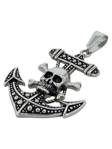 Adeliás Мужской кулон - кулон в виде черепа из нержавеющей стали, серебристый