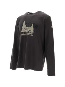 Лонгслив с графическим принтом Moncler, серый