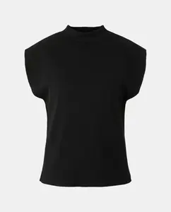 Женская майка без рукавов с воротником перкинс Easy Wear, черный