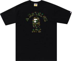 Футболка BAPE 1st Camo College Tee 'Black/Green', черный