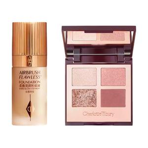 Набор для макияжа Charlotte Tilbury Arbrush Flawless + палетка теней для век 4 цвета Luxury Palette, Bright + 2N