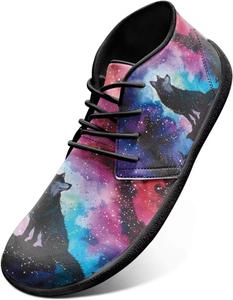 Кроссовки для трейлраннинга с животным принтом для мужчин, широкая носочная часть, ботинки с тигровым дизайном, минималистичные кроссовки Chririnla, Galaxy Wolf