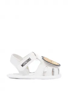 Сандалии с нашивкой в виде мишки Moschino Kids, белый