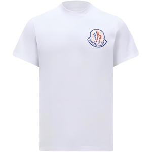 Футболка с принтом логотипа Moncler, белая