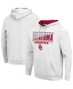 Белая мужская толстовка с капюшоном oklahoma sooners slash stack 2.0 pullover Colosseum, белый
