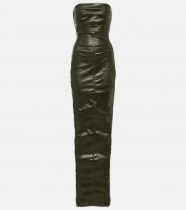 Джинсовое платье без бретелек Rick Owens, зеленый