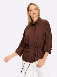 Блузка-рубашка шоколадного цвета Heine