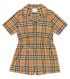 Комбинезон из смесового хлопка в клетку Vintage Check Burberry, бежевый