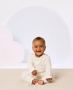 Детский комплект для девочек из двух предметов: топ и штаны с цветочным принтом Huggies, слоновая кость/кремовый