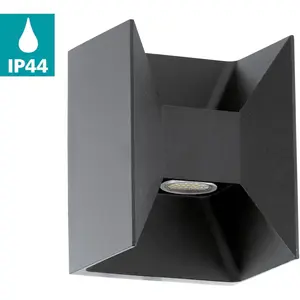 Настенный уличный светильник LED Morino с LED-панелью, теплый белый свет, сменная LED Eglo, антрацит