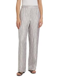 Полосатые шелковые брюки Theory, цвет Cinder Multi