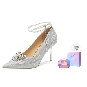 Ainer-cat Ainer cat Slim Heel High Heels Women's Silver