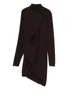 Драпированное мини-платье Amen, коричневый