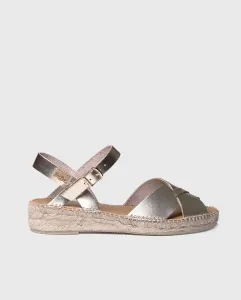 Женские кожаные сандалии на плоской подошве с пряжкой Toni Pons, золотой