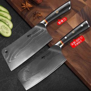 Mad Shark Немецкий тесак из дамасской стали, профессиональный шеф-нож для мяса [женский разделочный нож] + тесак для костей