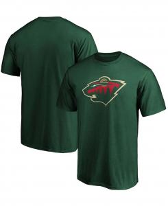 Мужская зеленая футболка с логотипом minnesota wild team primary Fanatics, зеленый