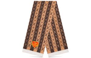 Шарф вязаный Louis Vuitton x Nigo, коричневый