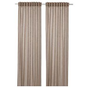 Шторы Ikea Silverlonn Woven, 2 штуки, 145x250 см, бежевый