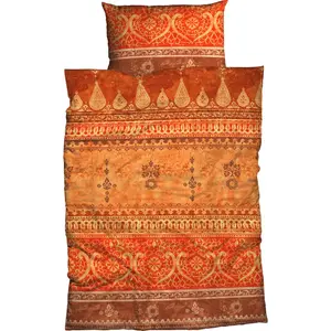 Постельное белье CASATEX "Инди с современным орнаментом, из 100% хлопка, качество атласа или льна, постель и наволочка на молнии, просты в уходе, комплект постельного белья СТАНДАРТ 100 сертифицирован OEKO-TEX", (2 шт.), цвет terra