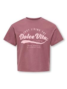 KIDS ONLY Футболка с короткими рукавами и принтом KOGVILLA на спине, розово-коричневого цвета