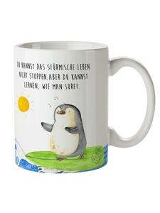 Кружка для кофе с изображением пингвина-серфера и белой надписью Mr. & Mrs. Panda