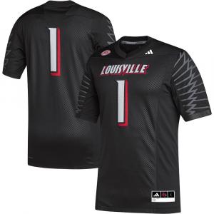 Мужская футбольная майка adidas #1 черного цвета Louisville Cardinals Premier Adidas, цвет Lou Black