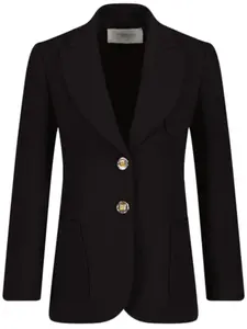 Однобортный блейзер с тиснеными пуговицами Giambattista Valli, черный