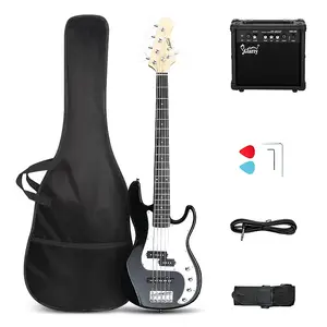 Электрический бас-гитар Glarry GP с 5 струнами, черный / усилитель 20 Вт