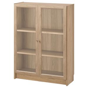 Книжный шкаф с дверцами BILLY/OXBERG IKEA, 80x30x106 см, цвет oak effect