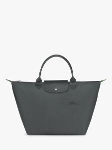Longchamp Le Pliage Сумка среднего размера из переработанной ткани с верхней ручкой, графитовый