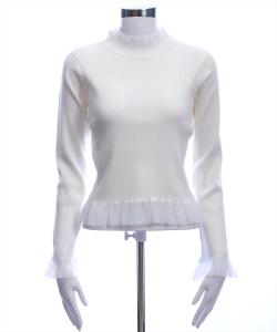 Вязаный топ с оборками и ребристой текстурой <<Новинка сезона осень/зима>>