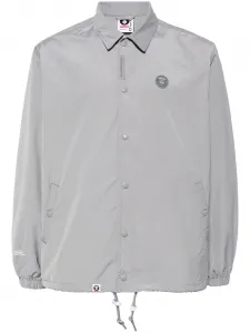 Куртка-рубашка с логотипом Aape By A Bathing Ape, серый