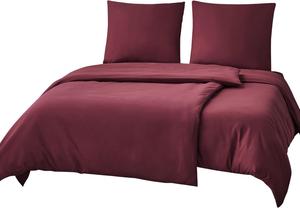 Комплект постельного белья RUIKASI, 4 предмета, 135х200/80x80, бордовый