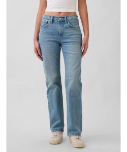 (W) Джинсы средней посадки свободного кроя прямого кроя