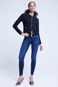 Узкие джинсы средней посадки с эффектом ягодиц River Island, синий