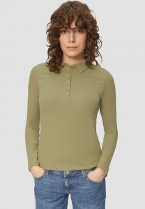 Топ с длинными рукавами SCHMAL GESCHNITTENES MIT KRAGEN - Polo shirt QS, темно-зеленый